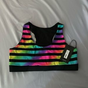 K-DEER reversible bra in Amy Stripe Rainbow